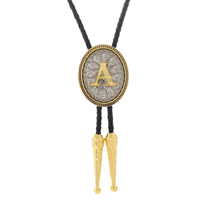 Western Cowboy Shirt Accessory Alphabet A To Z Bolo Tie - image 0