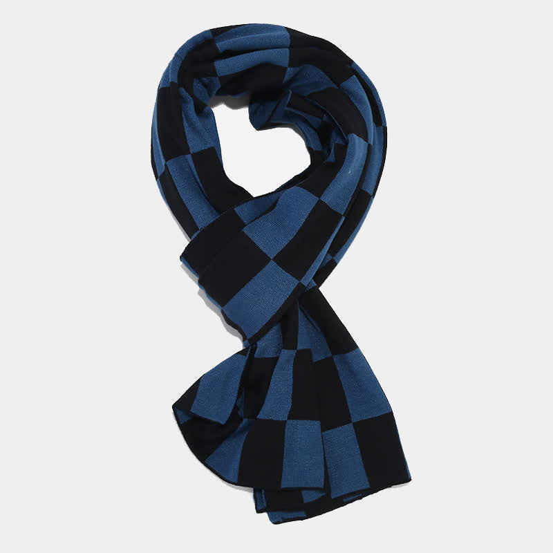 3Pcs Unisex Checkerboard Plaid Hat Scarf Gloves Set - image 15