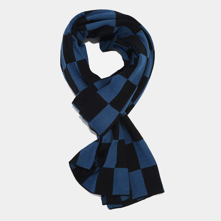 3Pcs Unisex Checkerboard Plaid Hat Scarf Gloves Set - image 15