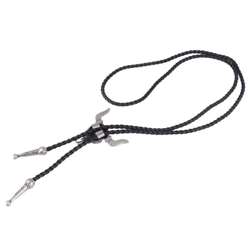 Vintage Native Style Bull Head Bolo Tie - image 12