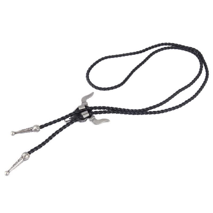 Vintage Native Style Bull Head Bolo Tie - image 12