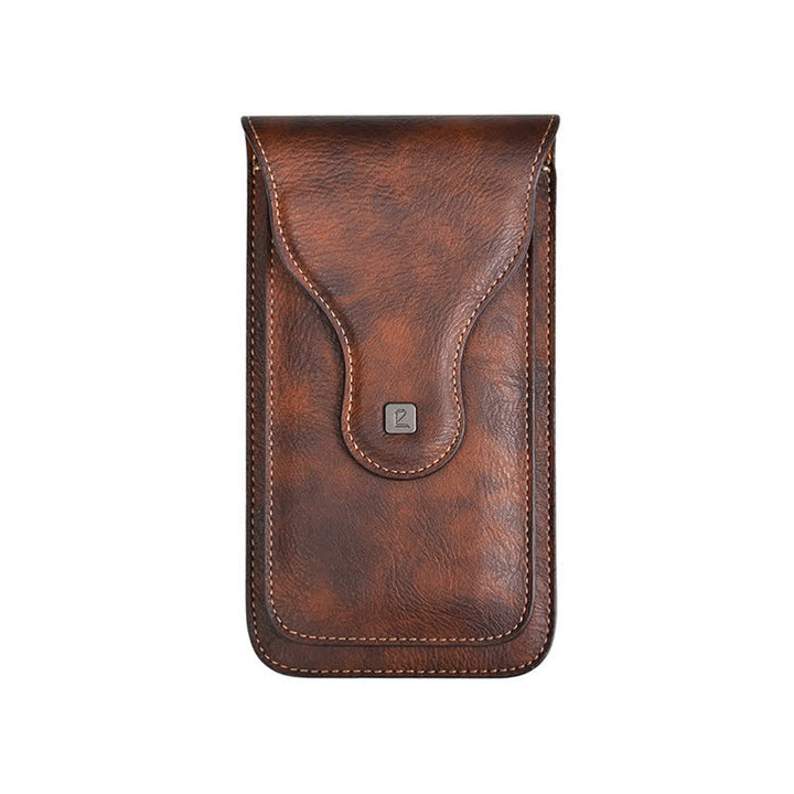 Magnetic Clip Double-layer Mobile Phone Case Belt Bag - Brown - image 2