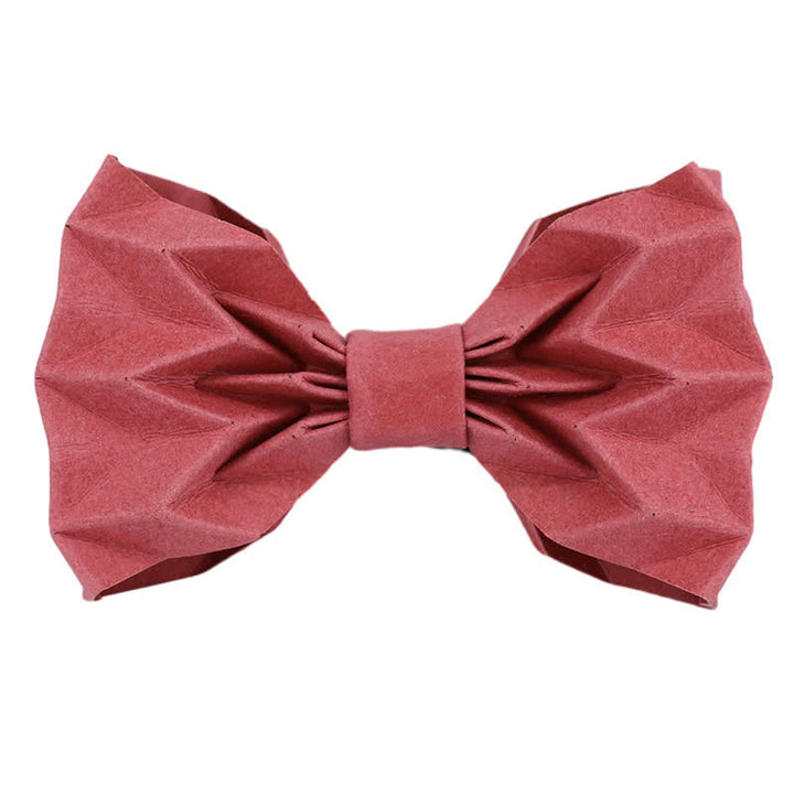Men's Creative Environmental Kraft Paper Bow Tie - LightCoral - image 22