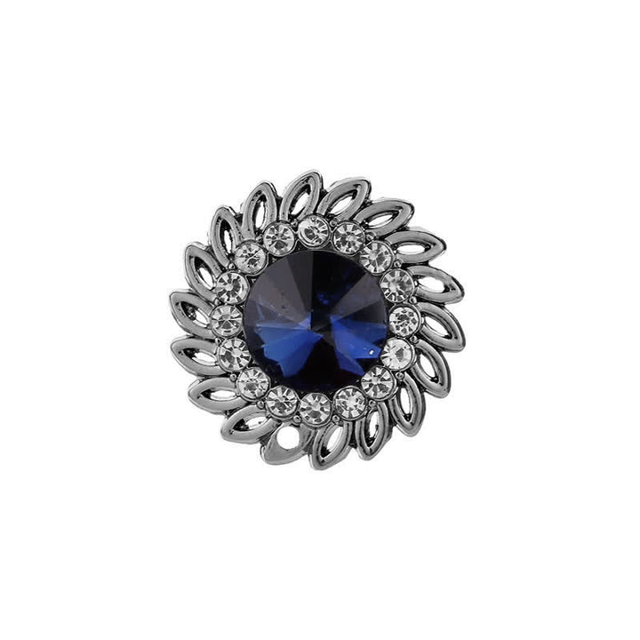 Men's Royal Flower Crystal Brooch - image 5