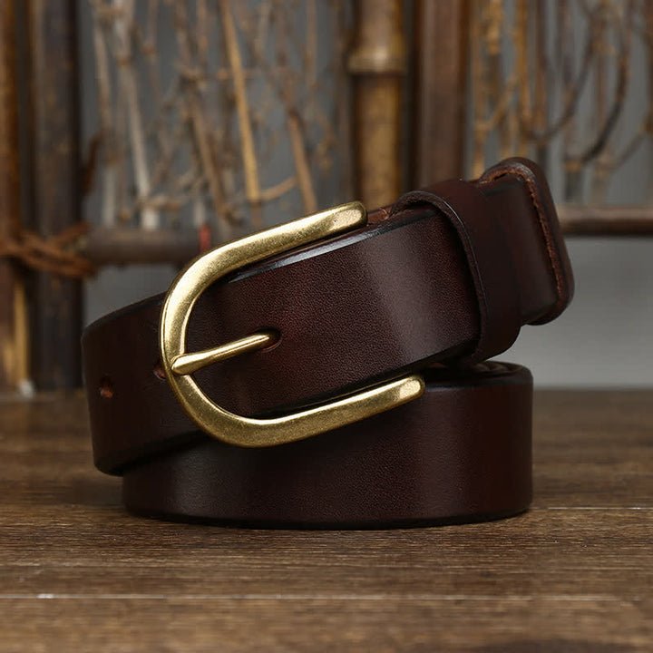 Men's Casual Smooth Glossy Leather Belt - image 7