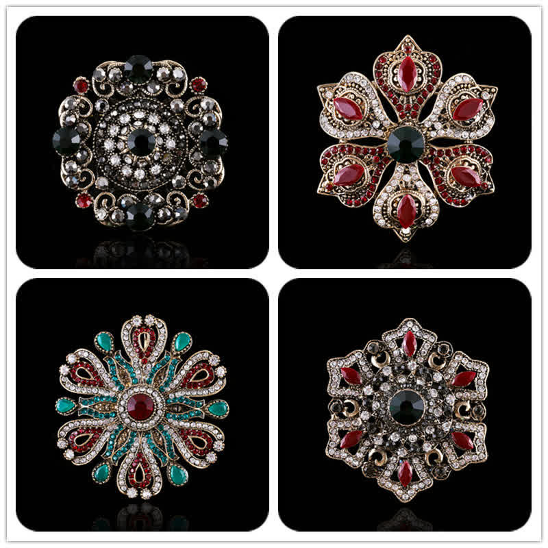 Women's Baroque Palace Crystal Brooch - image 1