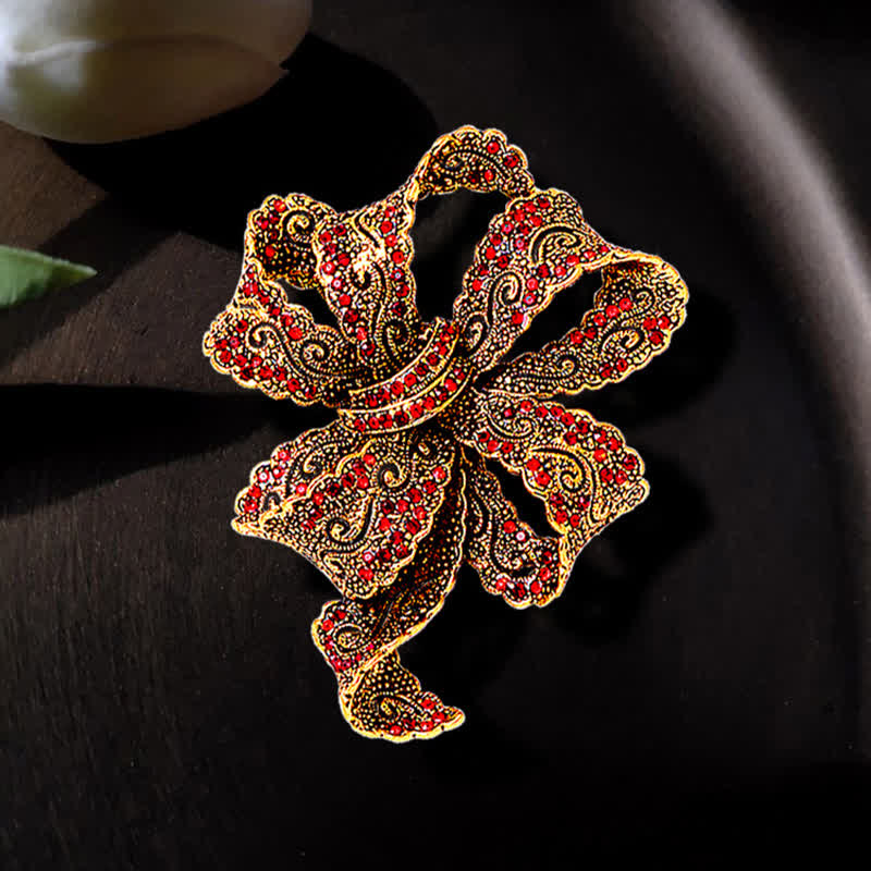 Women's Vintage Boho Bow Zircon Brooch - image 4