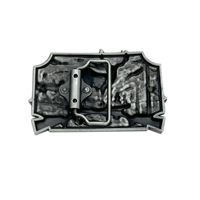 Men's DIY Deer Shotgun Hunter Buckle Leather Belt - image 4