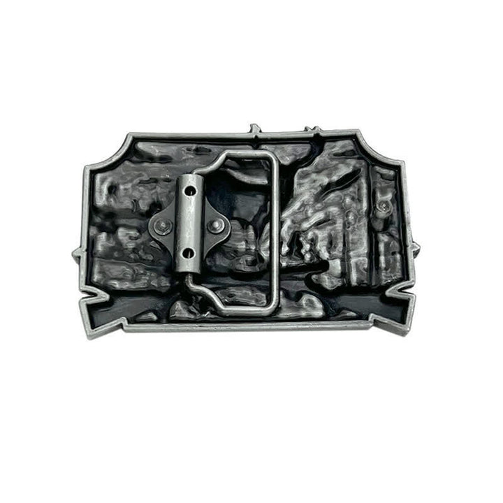 Men's DIY Deer Shotgun Hunter Buckle Leather Belt - image 4