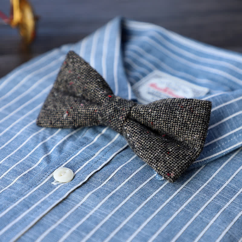 Men's Simple Tweed Wool Blend Bow Tie - # 5 - image 7