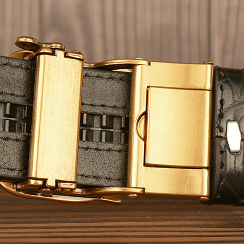 Men's Curled Cobra Alligator Pattern Leather Belt - image 8