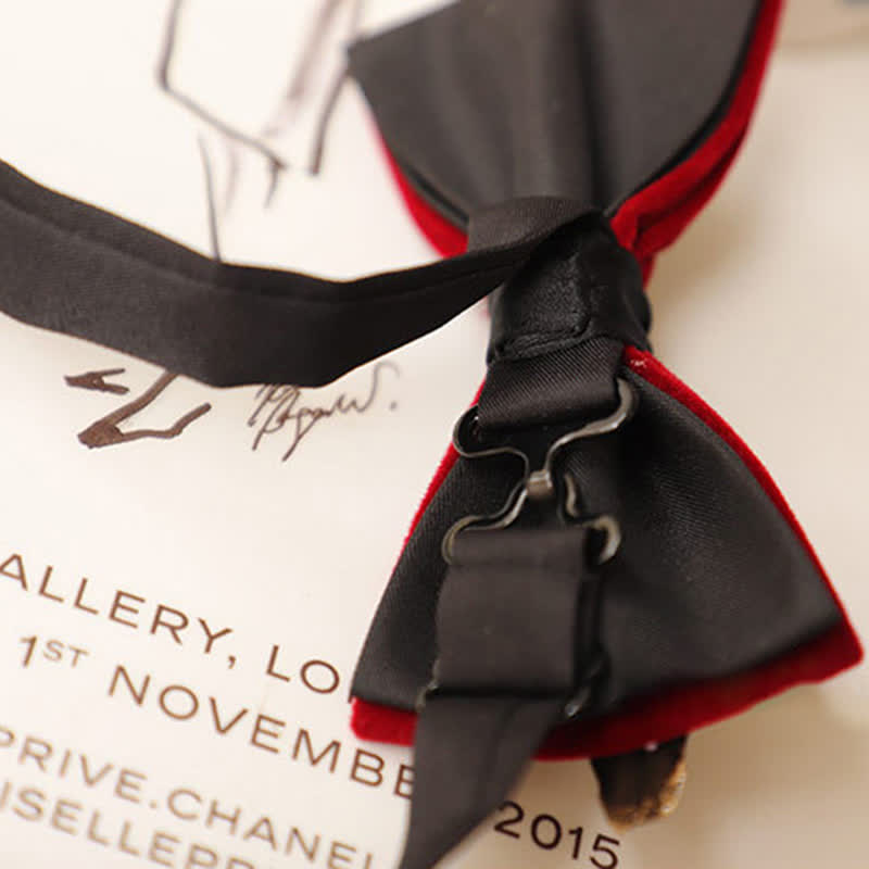 Men's Texture Velvet Feather Bow Tie - image 7