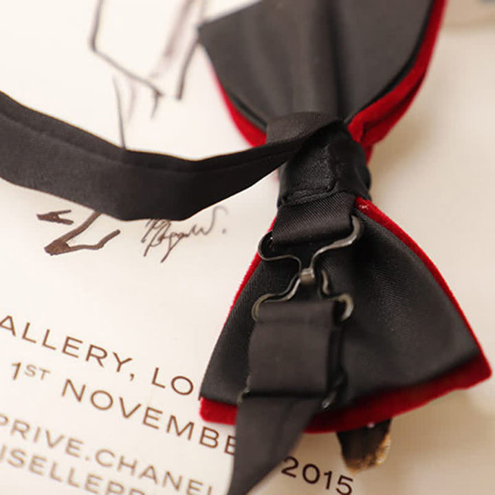 Men's Texture Velvet Feather Bow Tie - image 7
