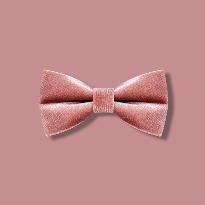 Men's Dusty Pink Solid Color Velvet Bow Tie - Dusty Pink - image 1
