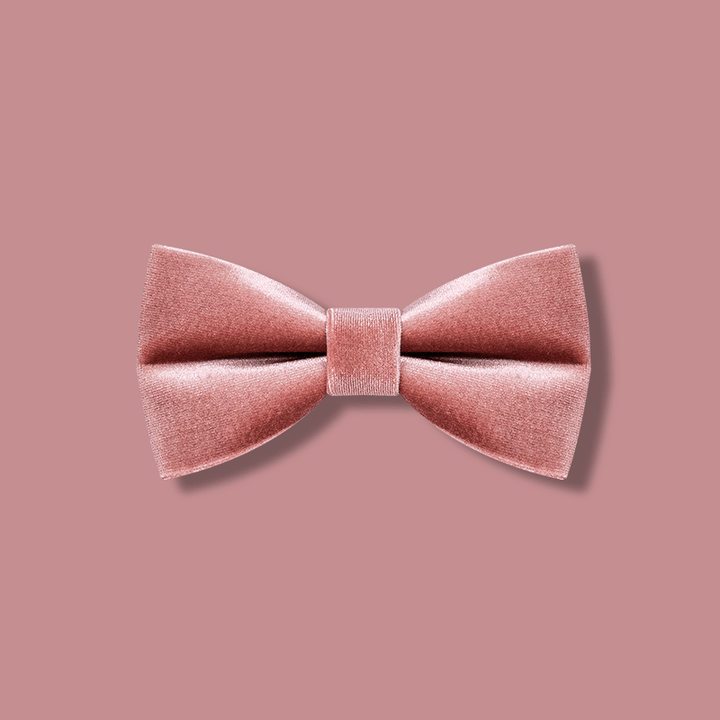 Men's Dusty Pink Solid Color Velvet Bow Tie - Dusty Pink - image 1