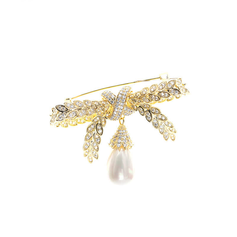 Women's Baroque Wheat Bowknot Brooch - image 5