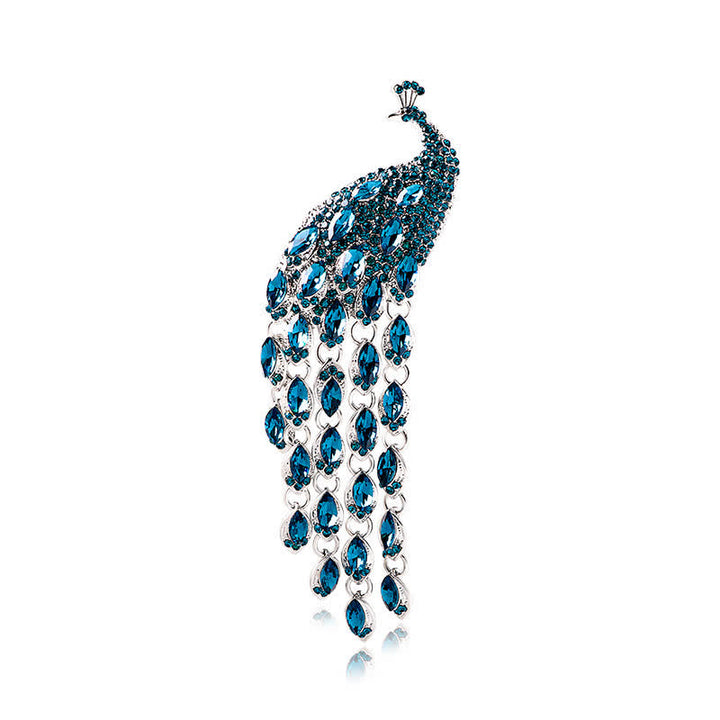 Women's Grazioso Peacock Fringe Brooch - Blue - image 7