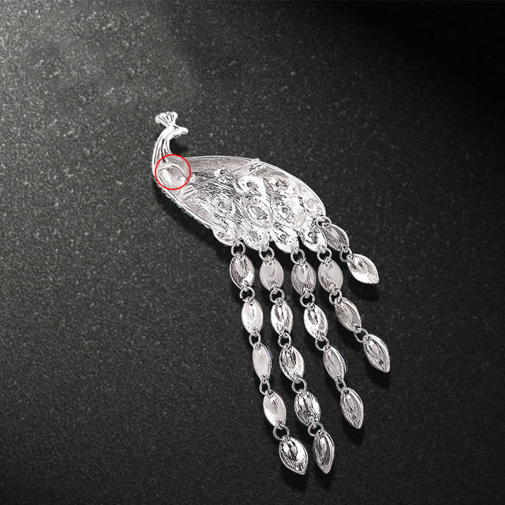 Women's Grazioso Peacock Fringe Brooch - image 5