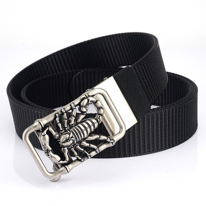 Men's King Scorpion Simple Nylon Belt - Black / Silver - 48" - image 17