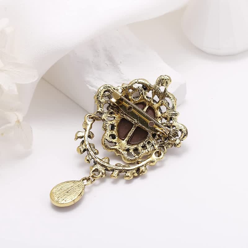 Women's Maiden Cameo Teardrop Brooch - image 3