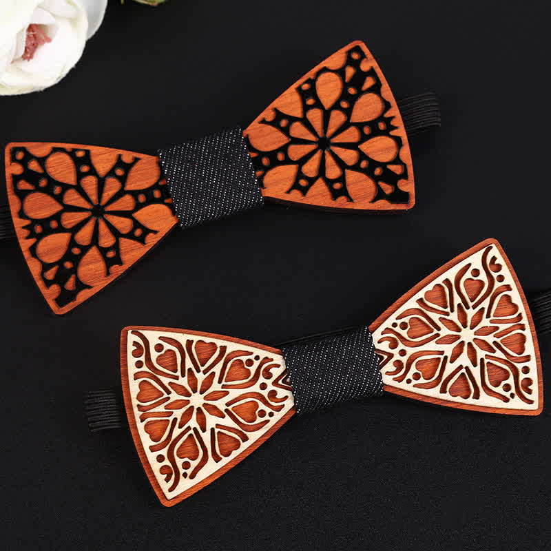 Men's Majestic Floral Wooden Bow Tie - image 4