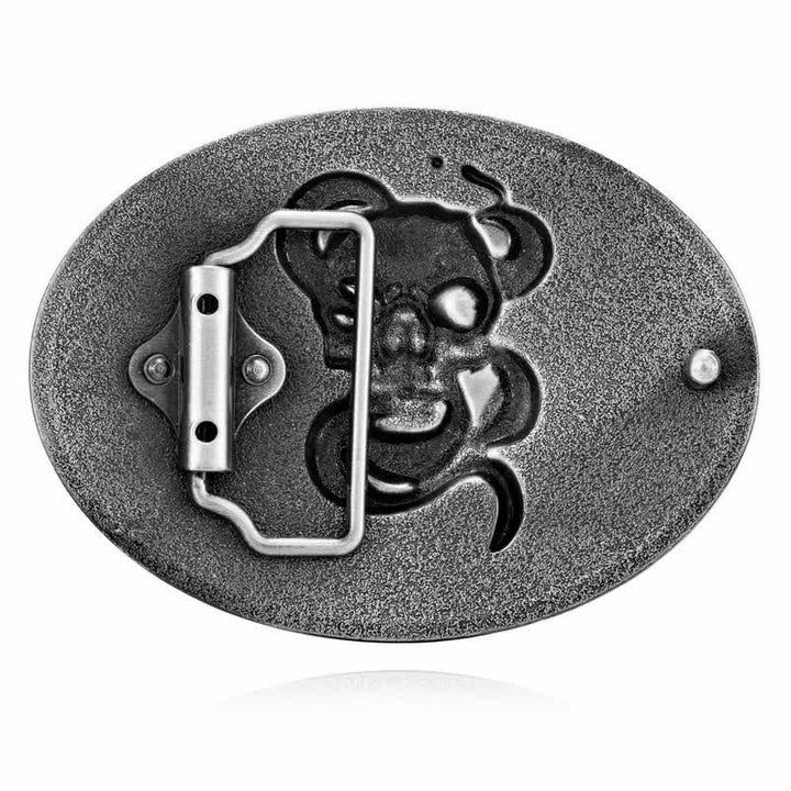 Men's DIY "Liberty or Death" Snake Skull Buckle Leather Belt - image 1