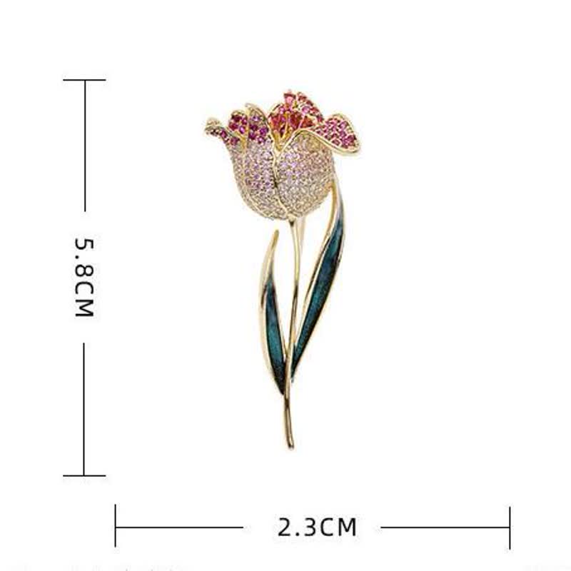 Women's Deep Love Tulip Brooch - image 6