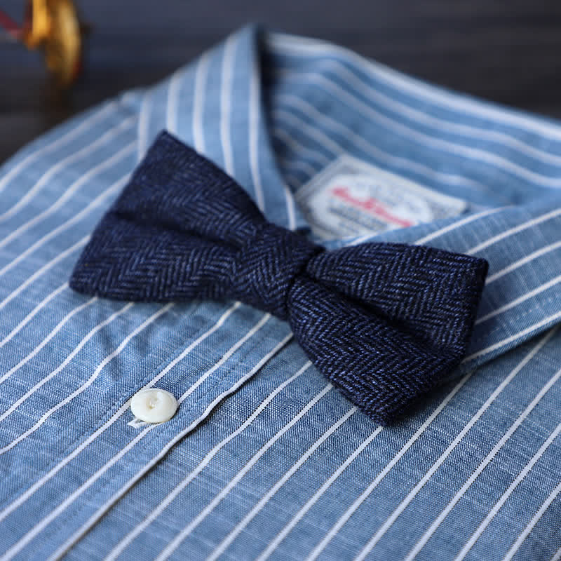 Men's Simple Tweed Wool Blend Bow Tie - # 12 - image 14