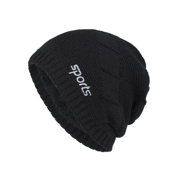 Casual Winter Solid Color Pile Knitted Hat - Black - Adjustable (21 5/8"-23 5/8") - image 10