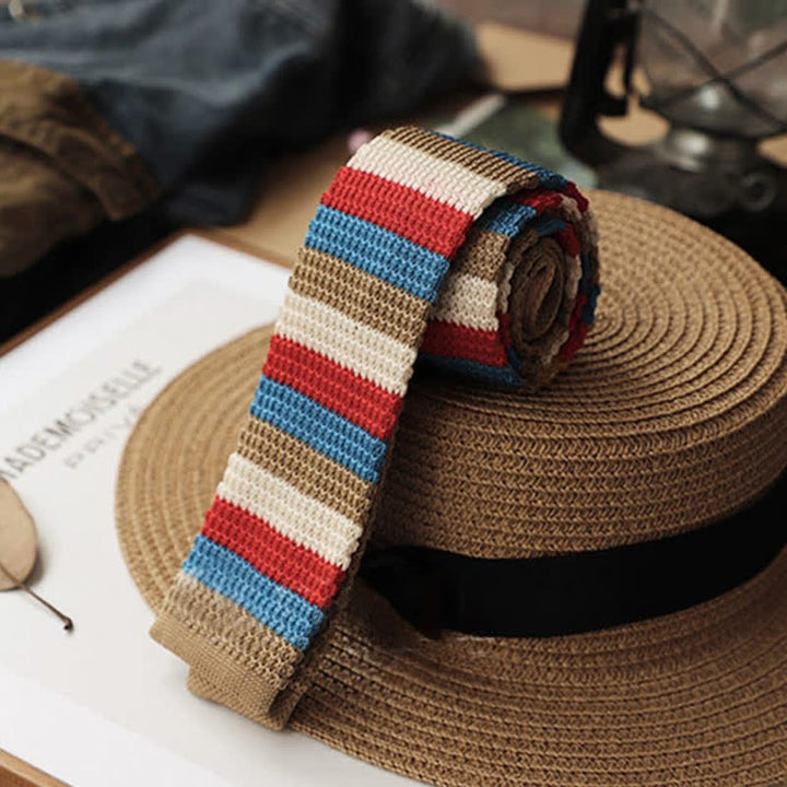 Men's Autumn Horizonal Striped Knitted Necktie - image 17