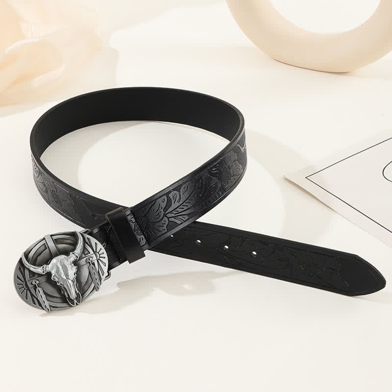 Men's Engraved Mad Bull Leather Belt - image 11