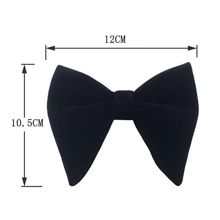3Pcs Men's Velvet Oversized Pointed Bow Tie Set - image 12