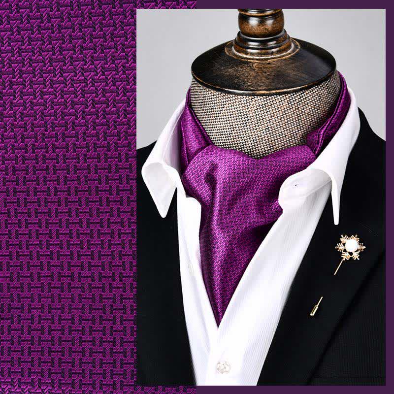 DarkMagenta Modern Grandeur Ascot Geometry Cravat - DarkMagenta - image 0