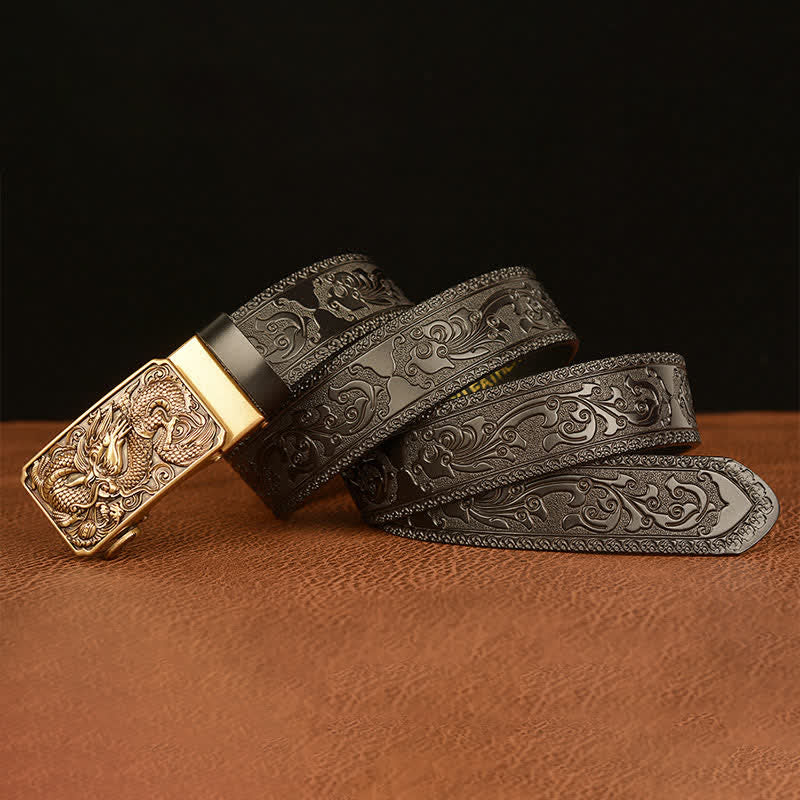 Men's Dragon Square Buckle Leather Belt - image 13