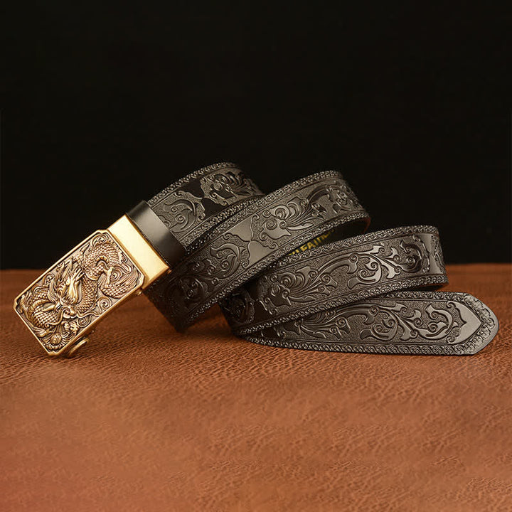 Men's Dragon Square Buckle Leather Belt - image 13