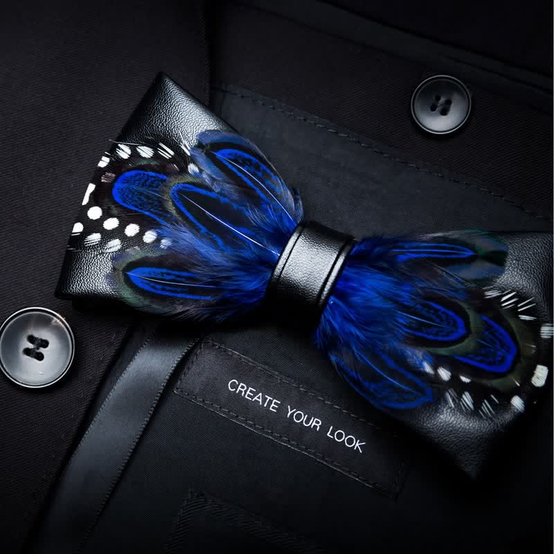 Blue Peacock Feather Bow Tie Collection Bundle - image 4