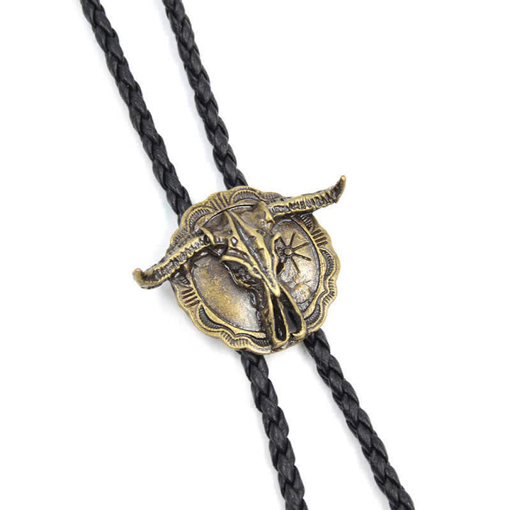 Wild Western Rodeo Bull Head Bolo Tie - image 9