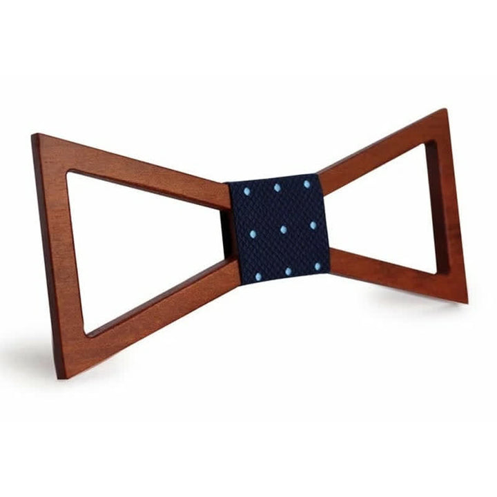 Men's Classic Framed Wooden Bow Tie - Navy Polka Dot - image 3