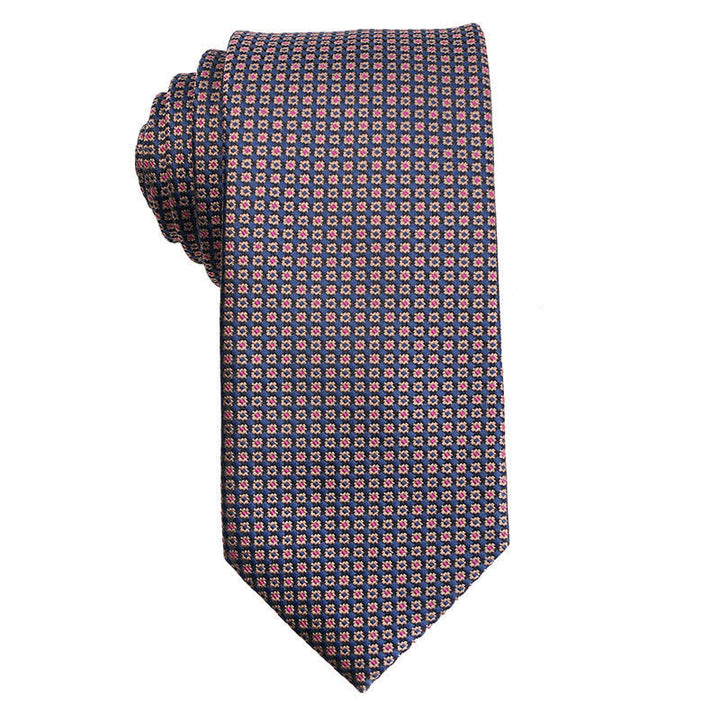Men's Coffee Brown Series Micro Checks Necktie - Micro Check - image 3