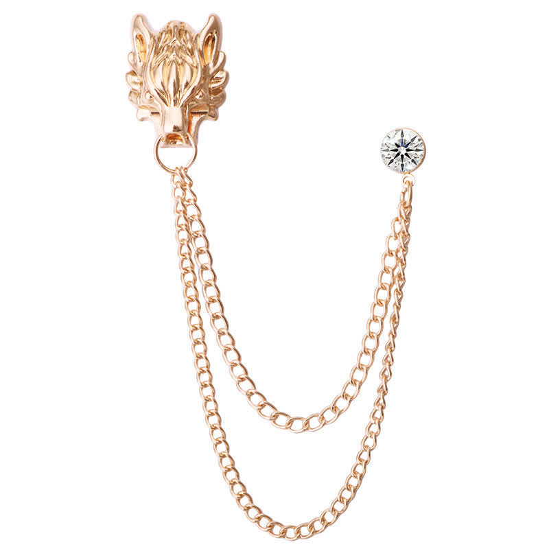 Men's King Of Forest Wolf Chain Brooch - image 5