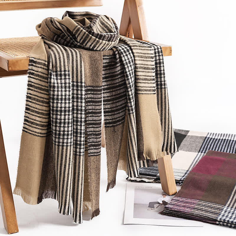 Women's Vintage Cozy Plaid Scarf - image 0