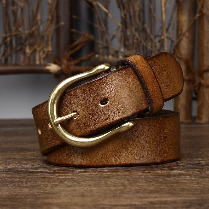 Men's Trend Worn-out Wrinkled Leather Belt - image 8
