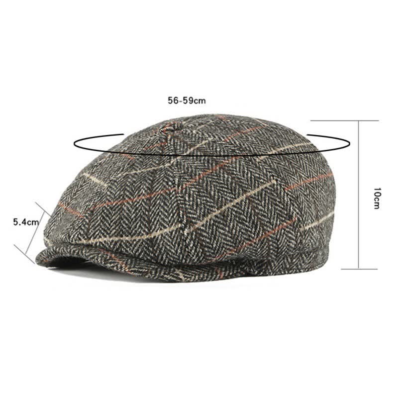 British Plaid Octagonal Cabbie Beret Cap - image 7