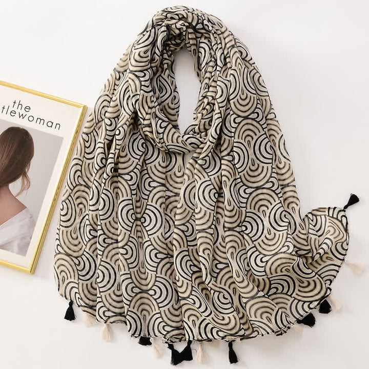 Women's Thin Lovely Butterfly Floral Tassel Scarf - Style #21 - image 26