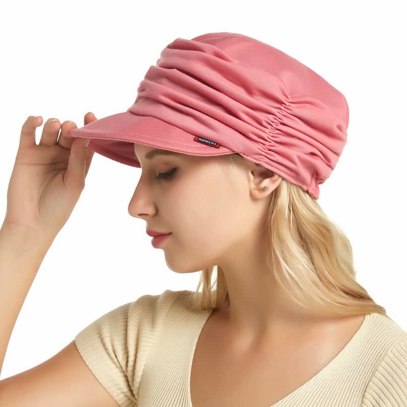 Women's Soft-Brimmed Hat Pleated Baseball Cap - Pink - Adjustable (Approx. 21 5/8"-23 5/8") - image 15