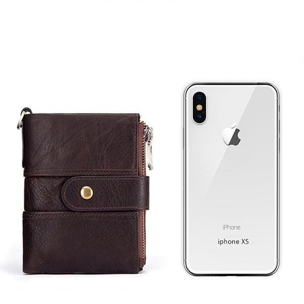 Genuine Leather Anti-theft Retro Wallet With Chain