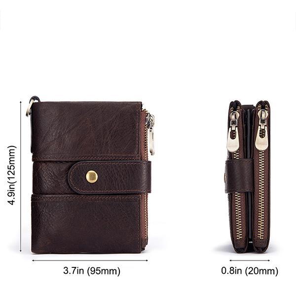 Genuine Leather Anti-theft Retro Wallet With Chain