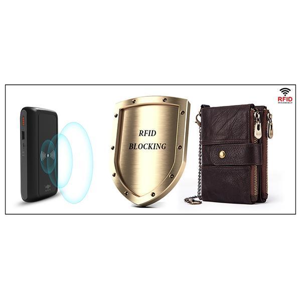 Genuine Leather Anti-theft Retro Wallet With Chain