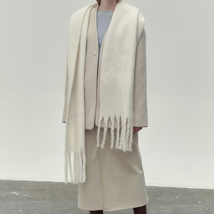 Women's Chunky Thickened Solid Color Soft Scarf - image 1