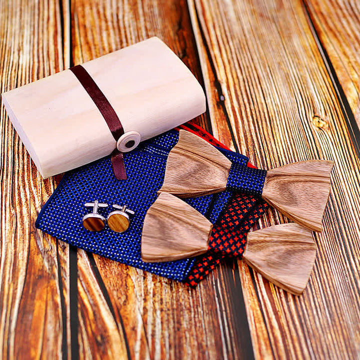 3Pcs Men's Classic Simple Wooden Bow Tie Set - image 4